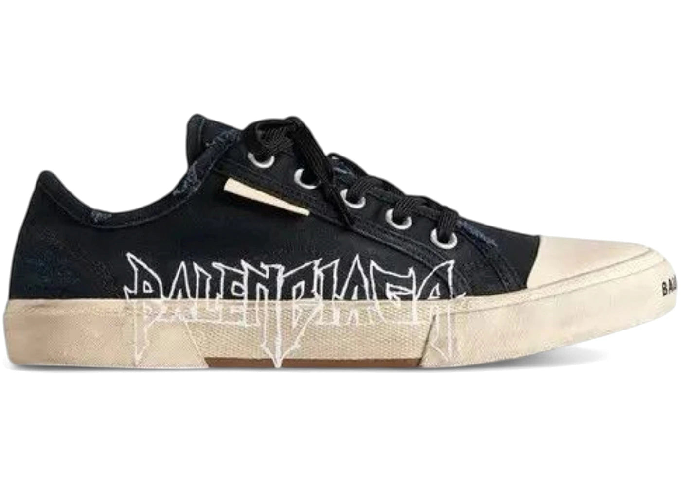 balenciaga paris low top black white lny print
