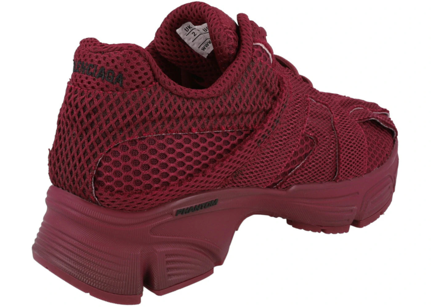 balenciaga phantom low-top burgundy (women's)