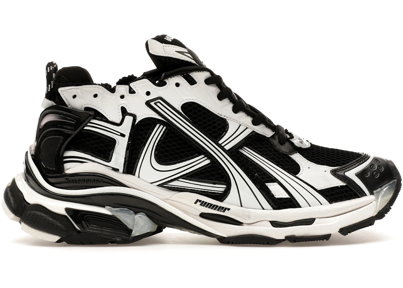 balenciaga runner black white