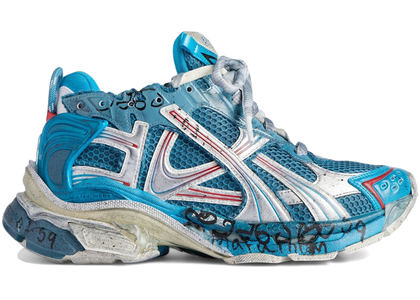 Balenciaga Runner Blue Silver White Red