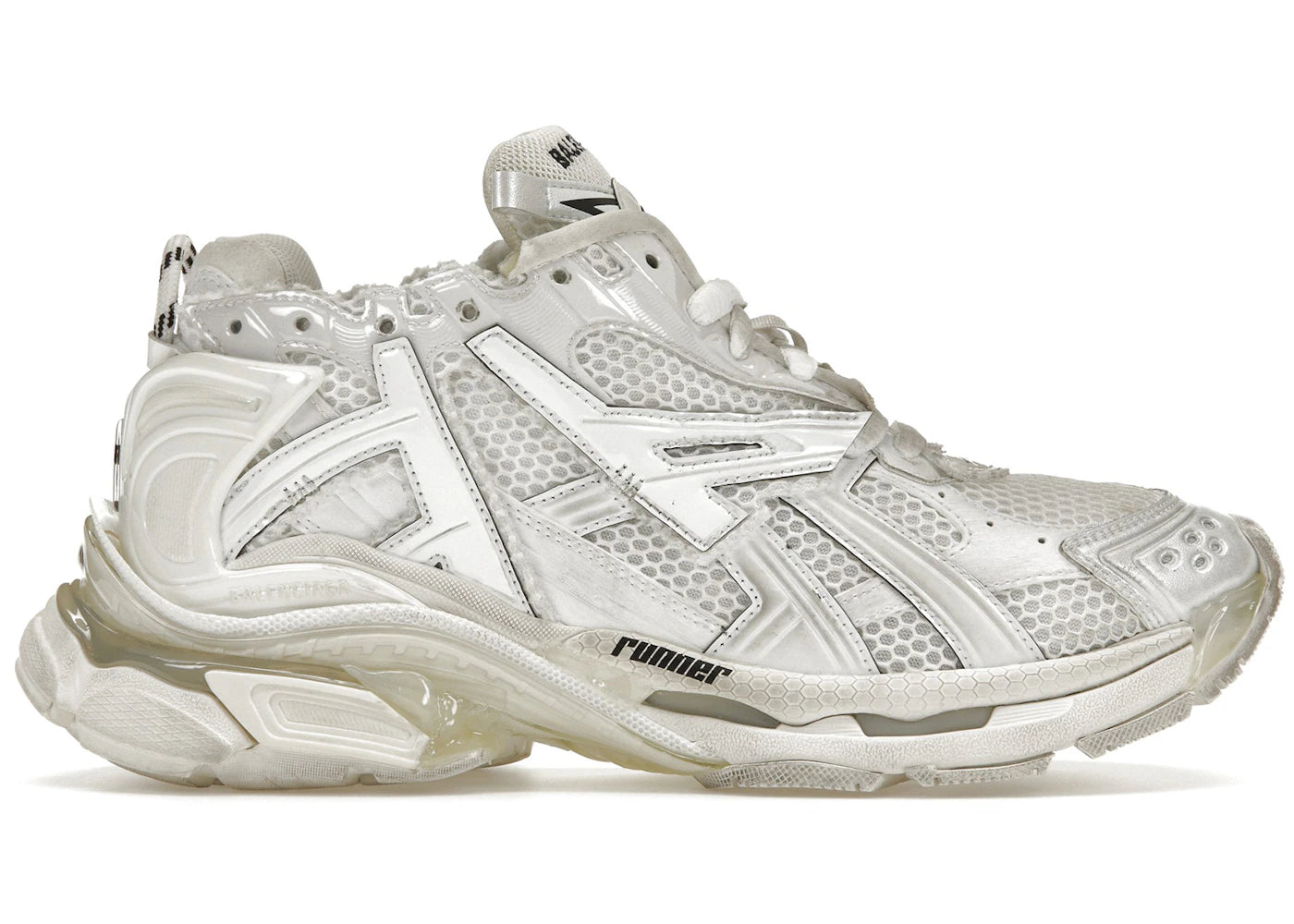 balenciaga runner leather free white