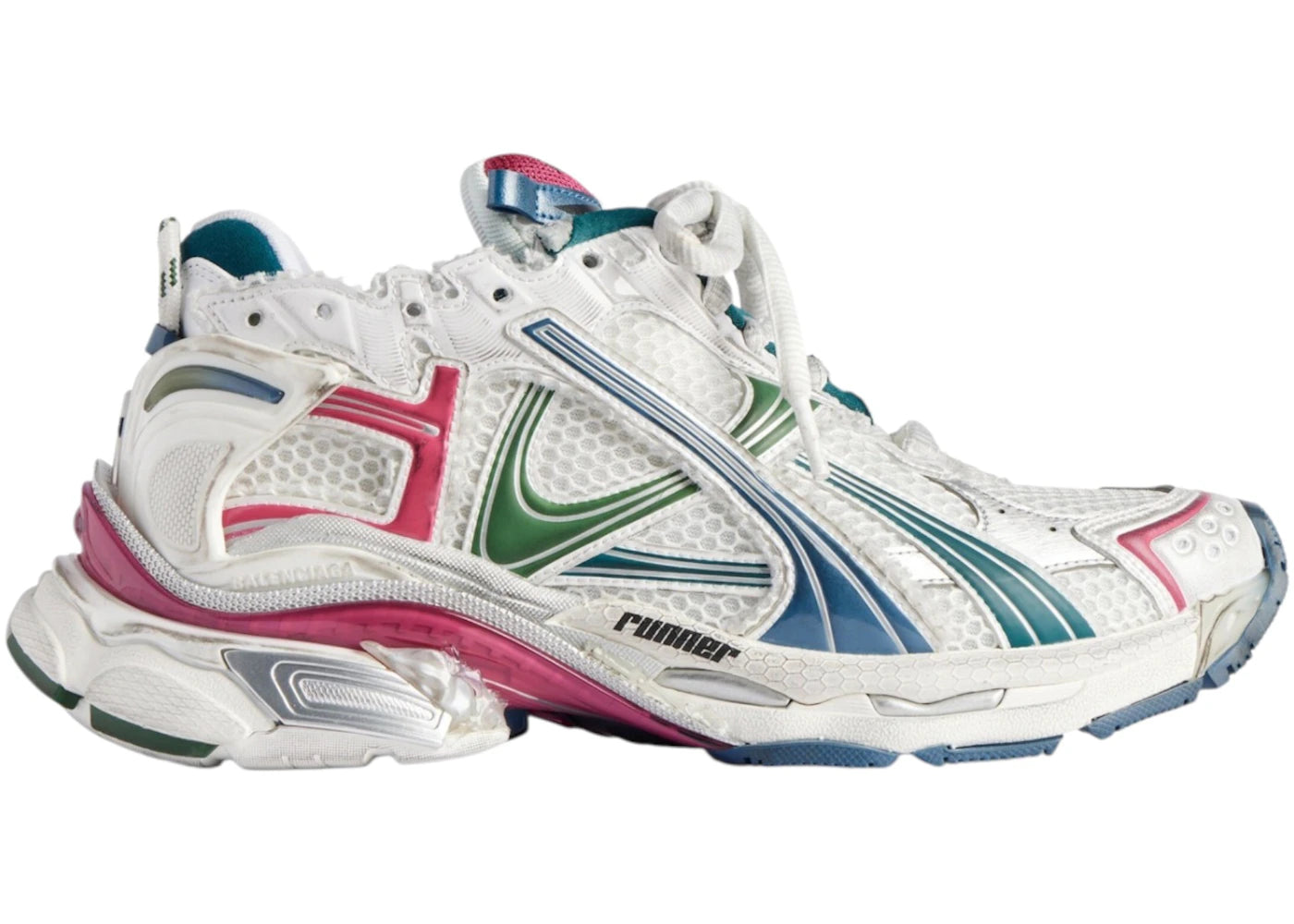 balenciaga runner white dark green