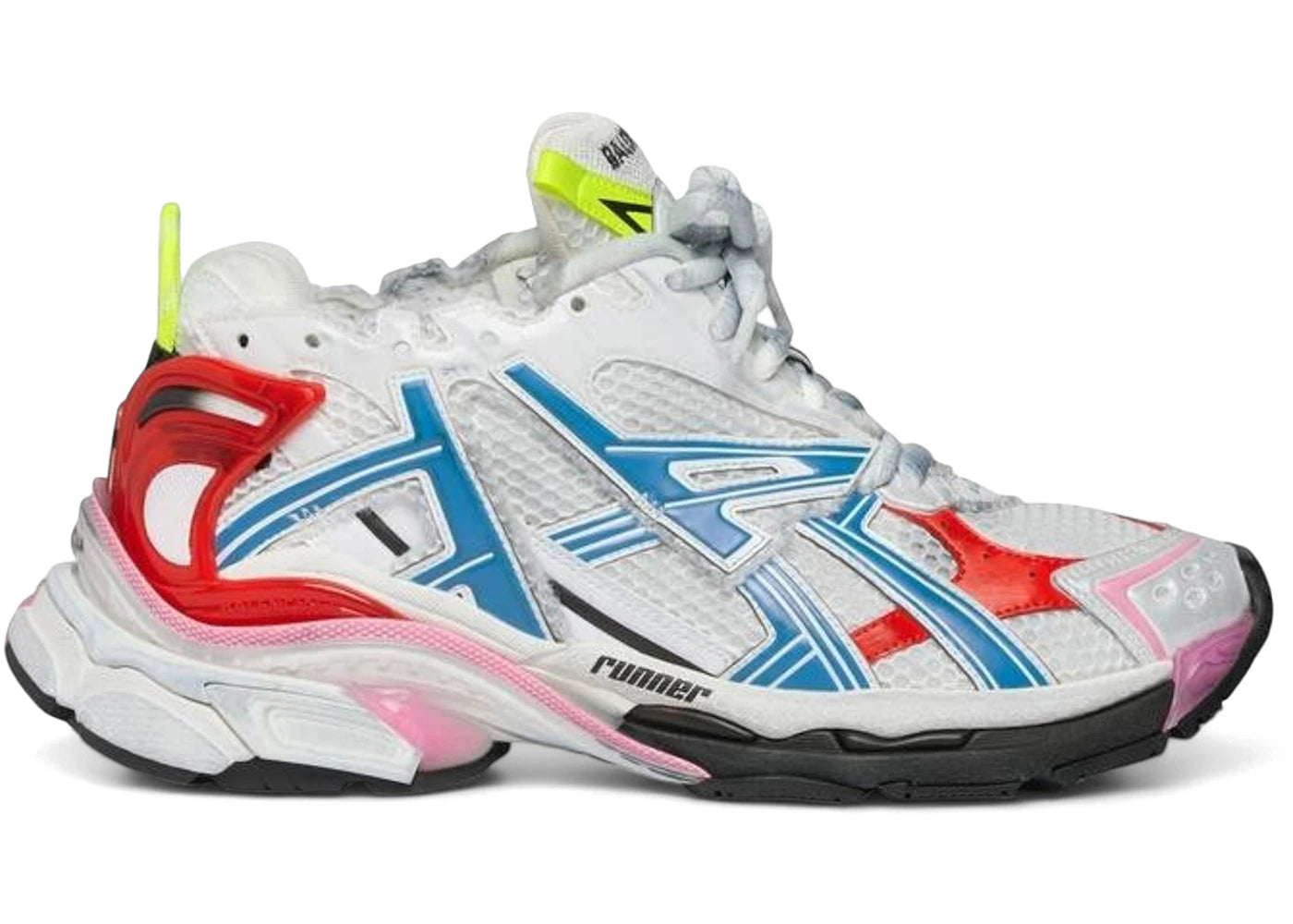 balenciaga runner white red blue pink