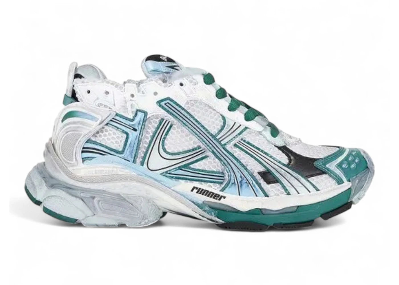 balenciaga runner white teal (women's)