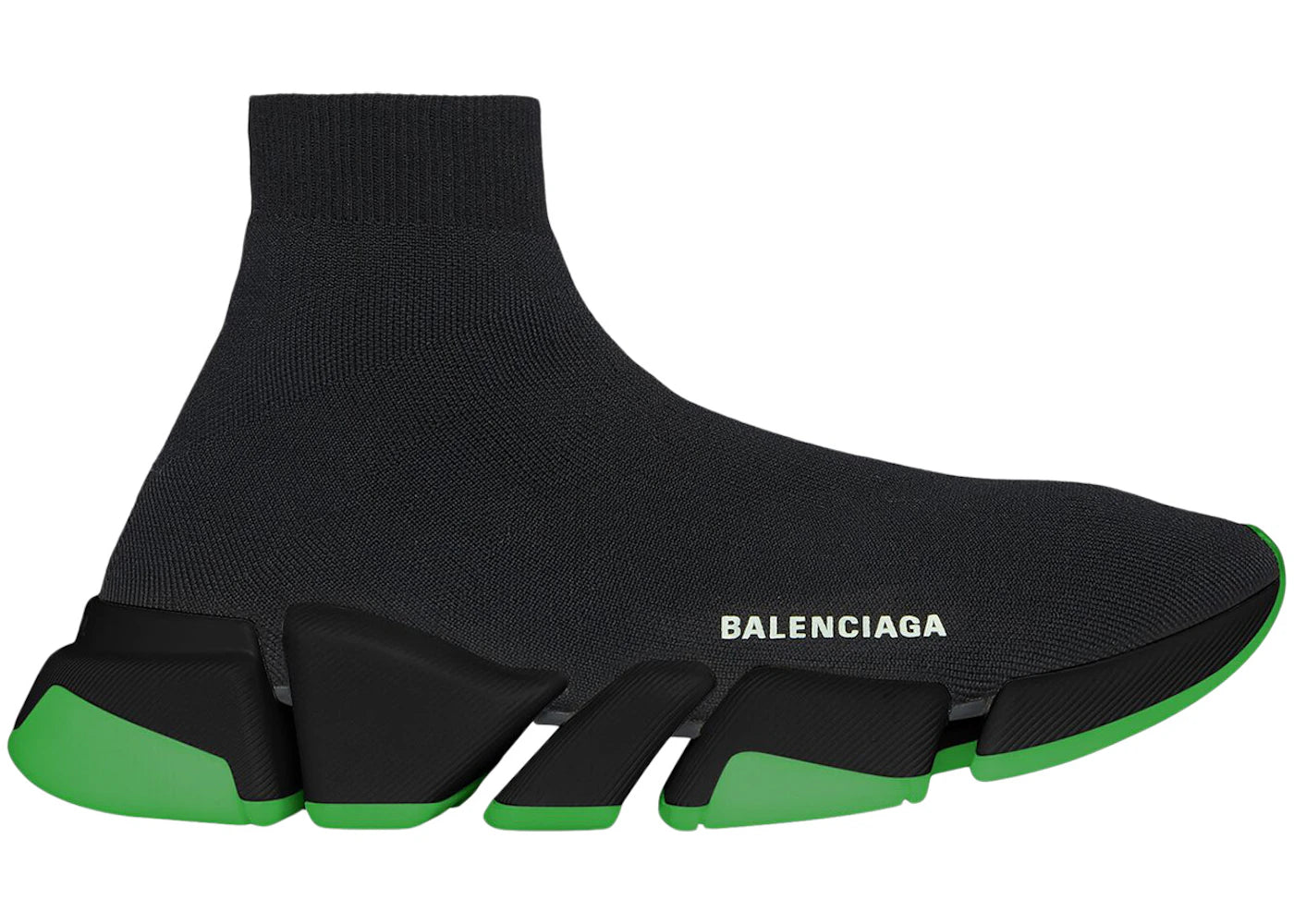 Balenciaga Speed 2.0 Clear Sole Black Neon Green Black
