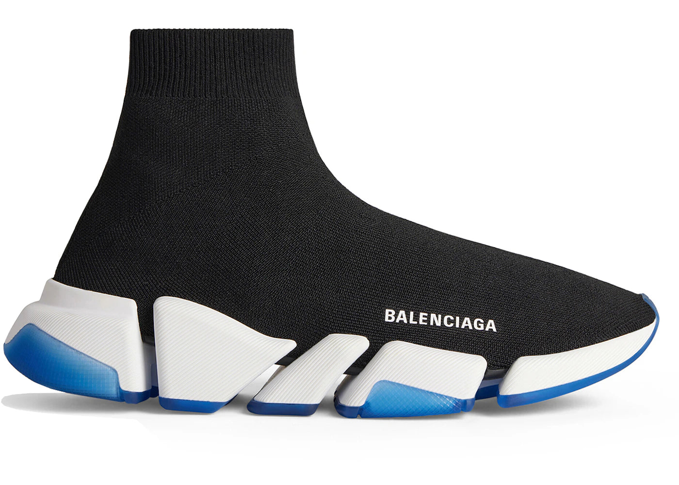Balenciaga Speed 2.0 Clear Sole Black White Blue