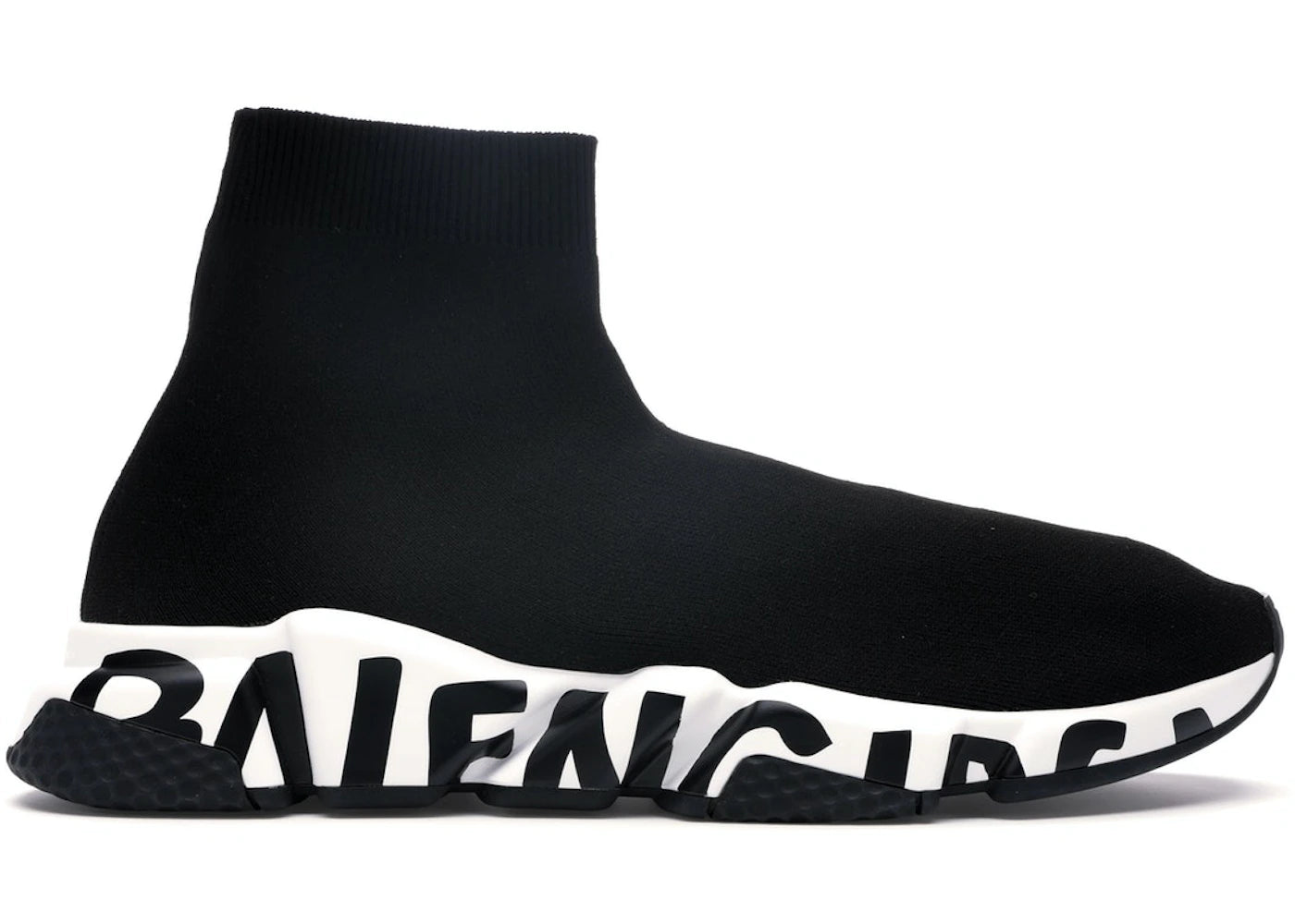 balenciaga speed graffiti trainers black white