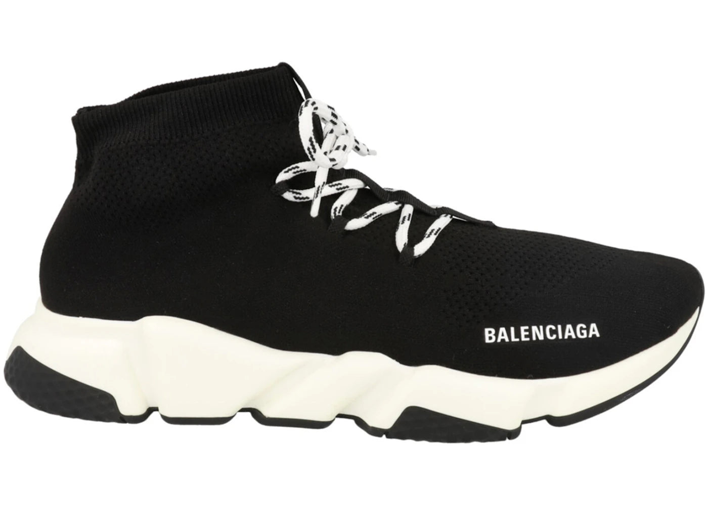 Balenciaga Speed Lace Up Black White