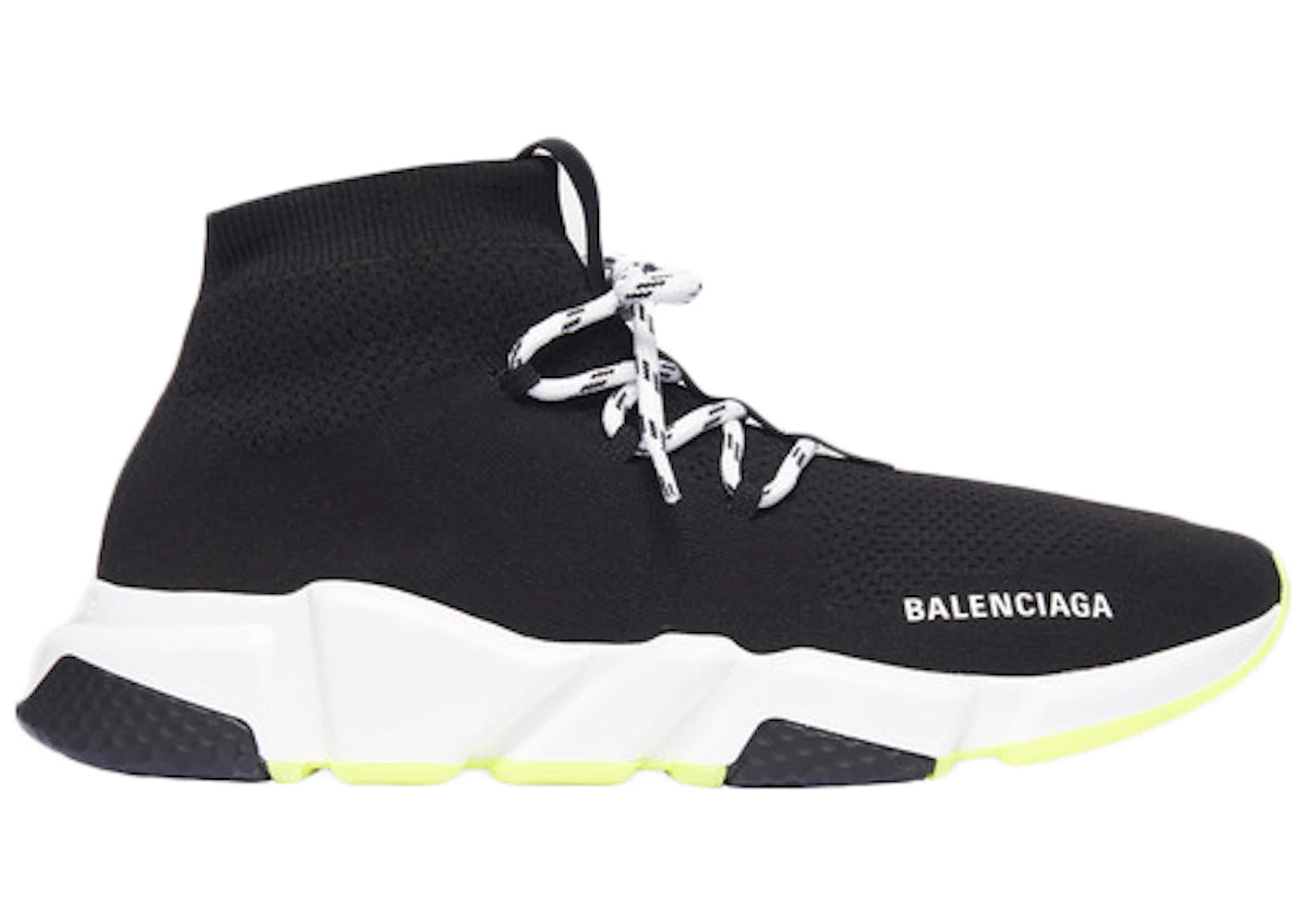 balenciaga speed lace up black yellow