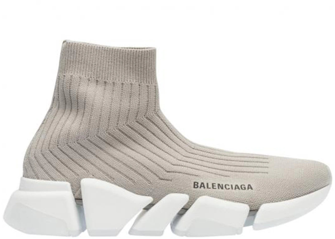 balenciaga speed trainer rib-knit light gray (women's)