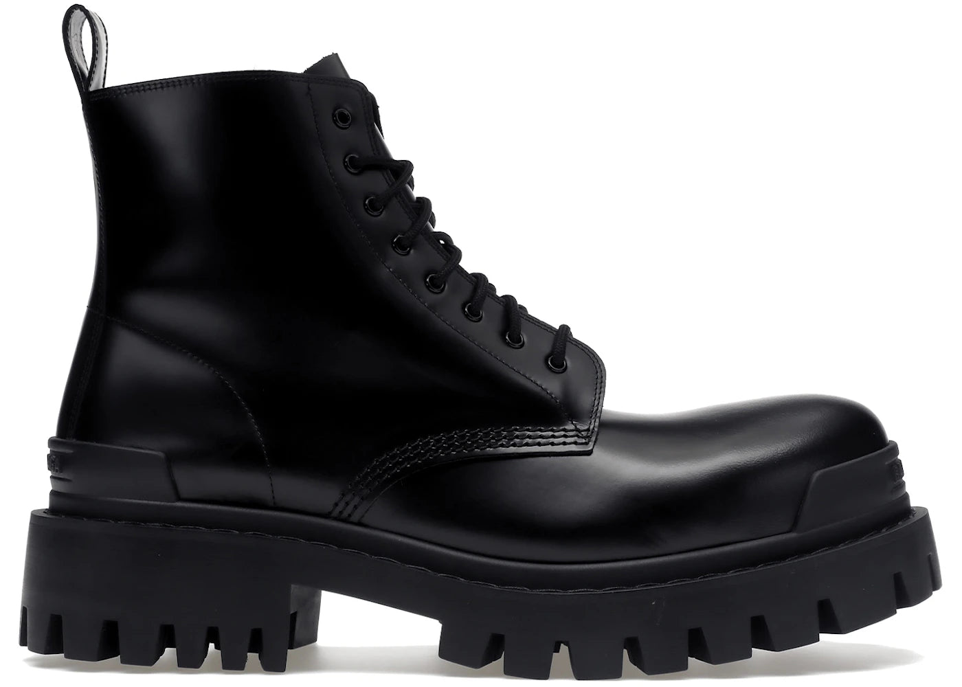 balenciaga strike 20mm lace up boot black