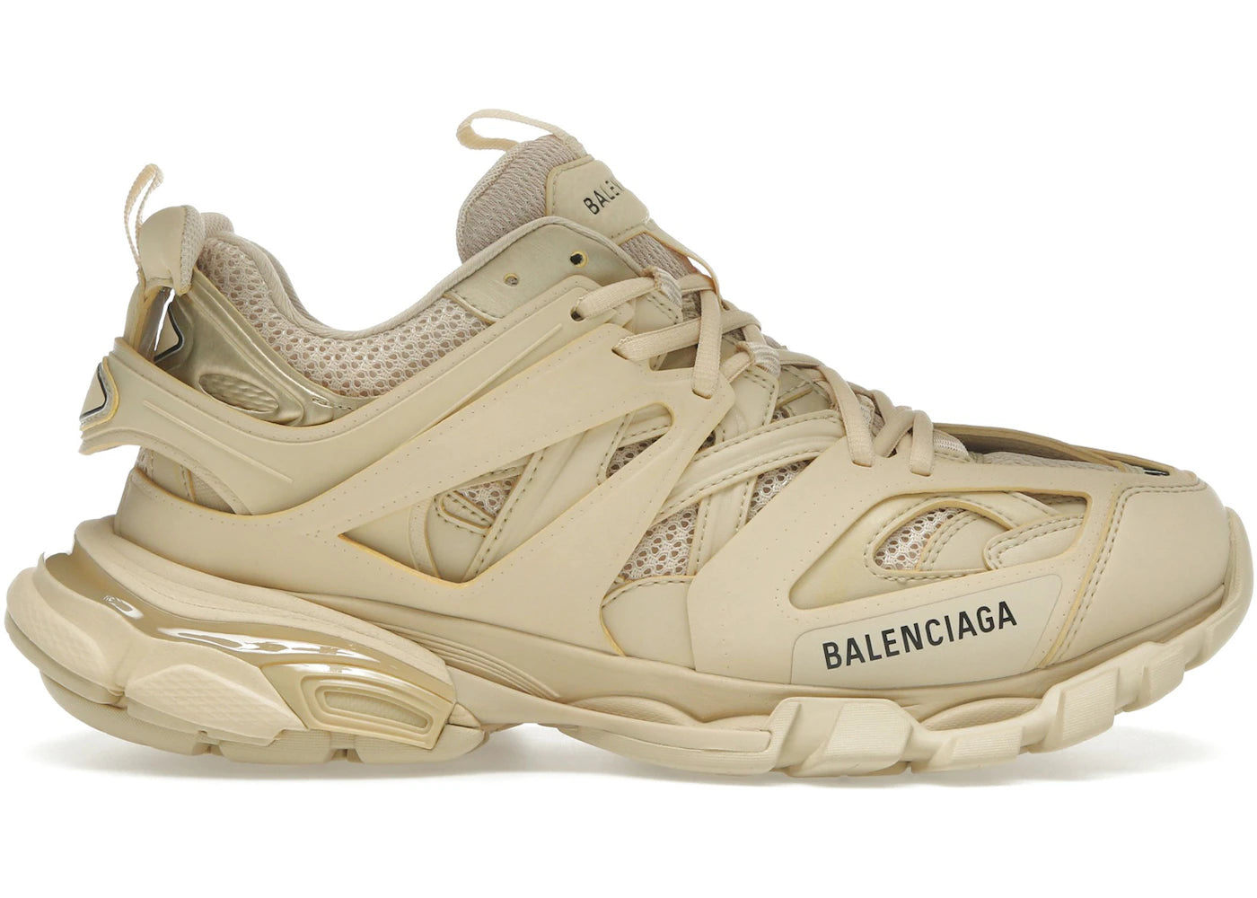 balenciaga track beige metallic gold