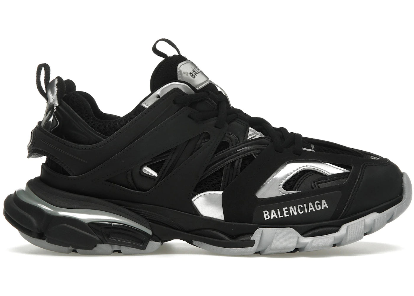 balenciaga track black silver