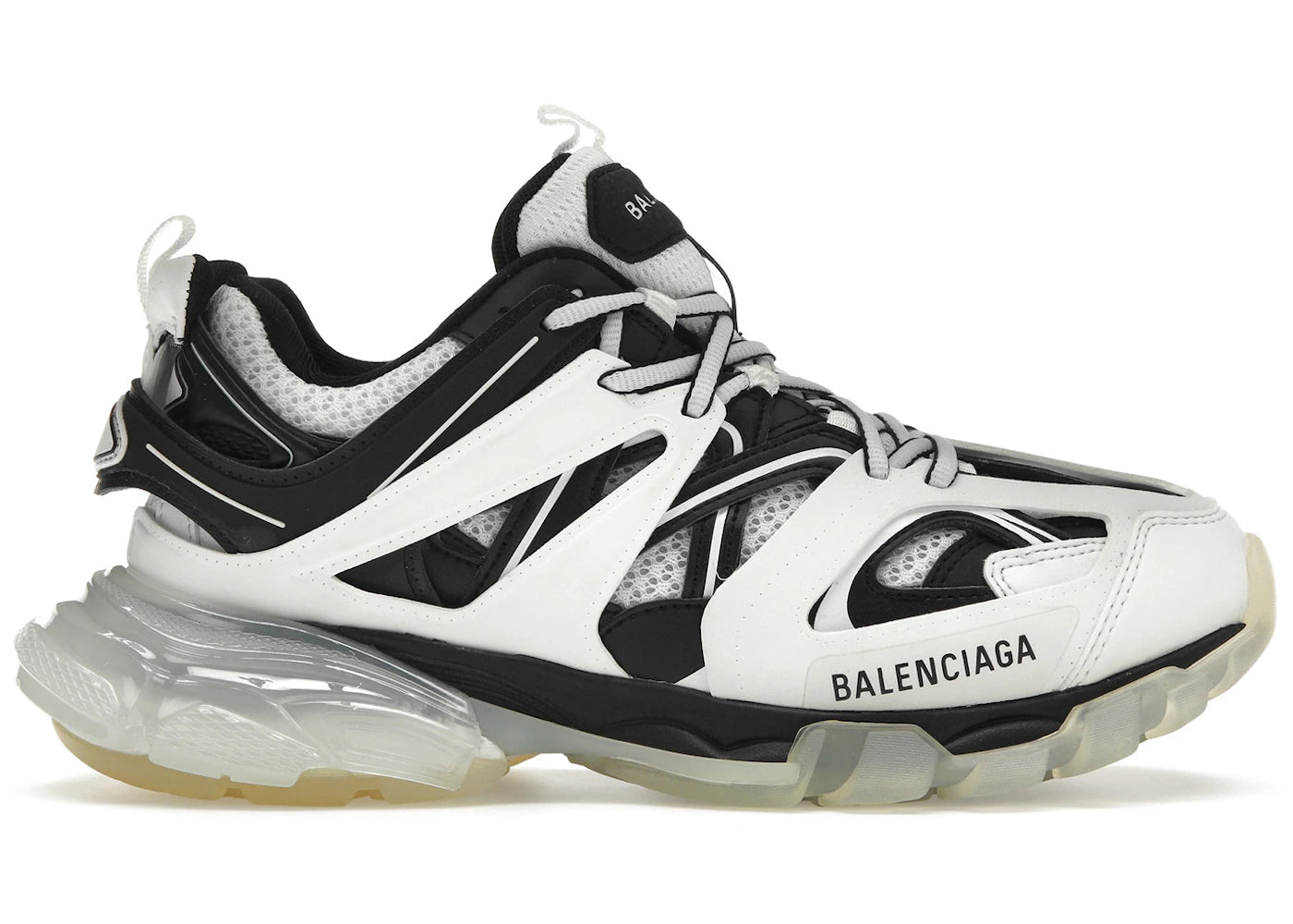 balenciaga track clear sole white/black (women's)