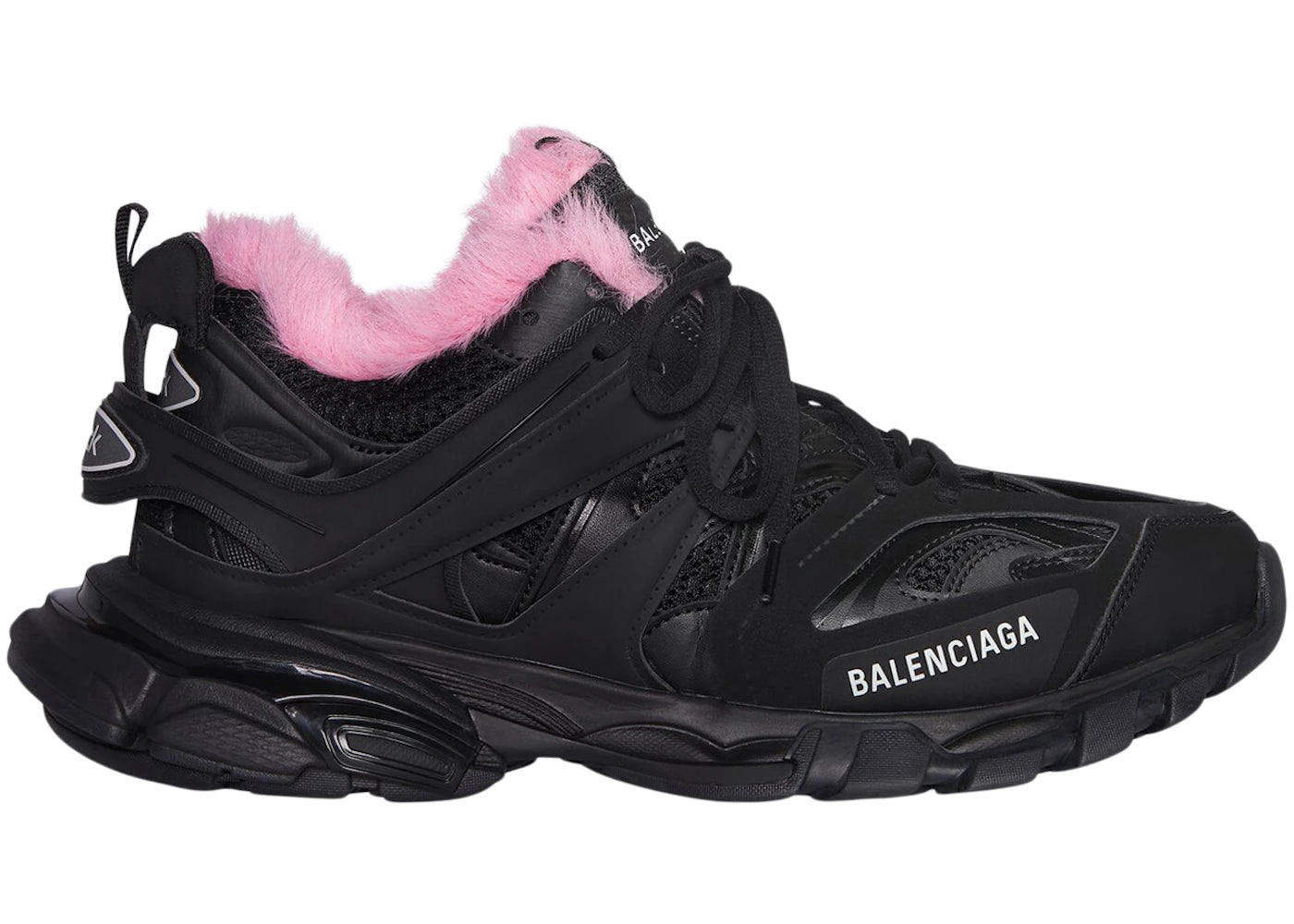 balenciaga track fake fur black pink (women's)