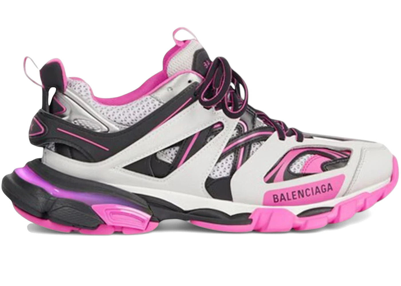 balenciaga track led grey pink black