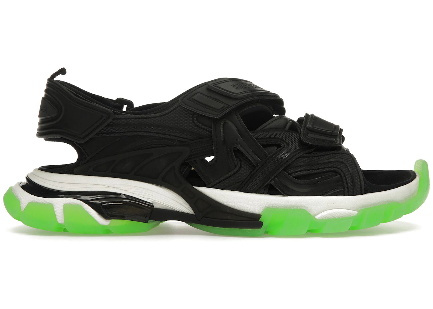 balenciaga track sandal black white green