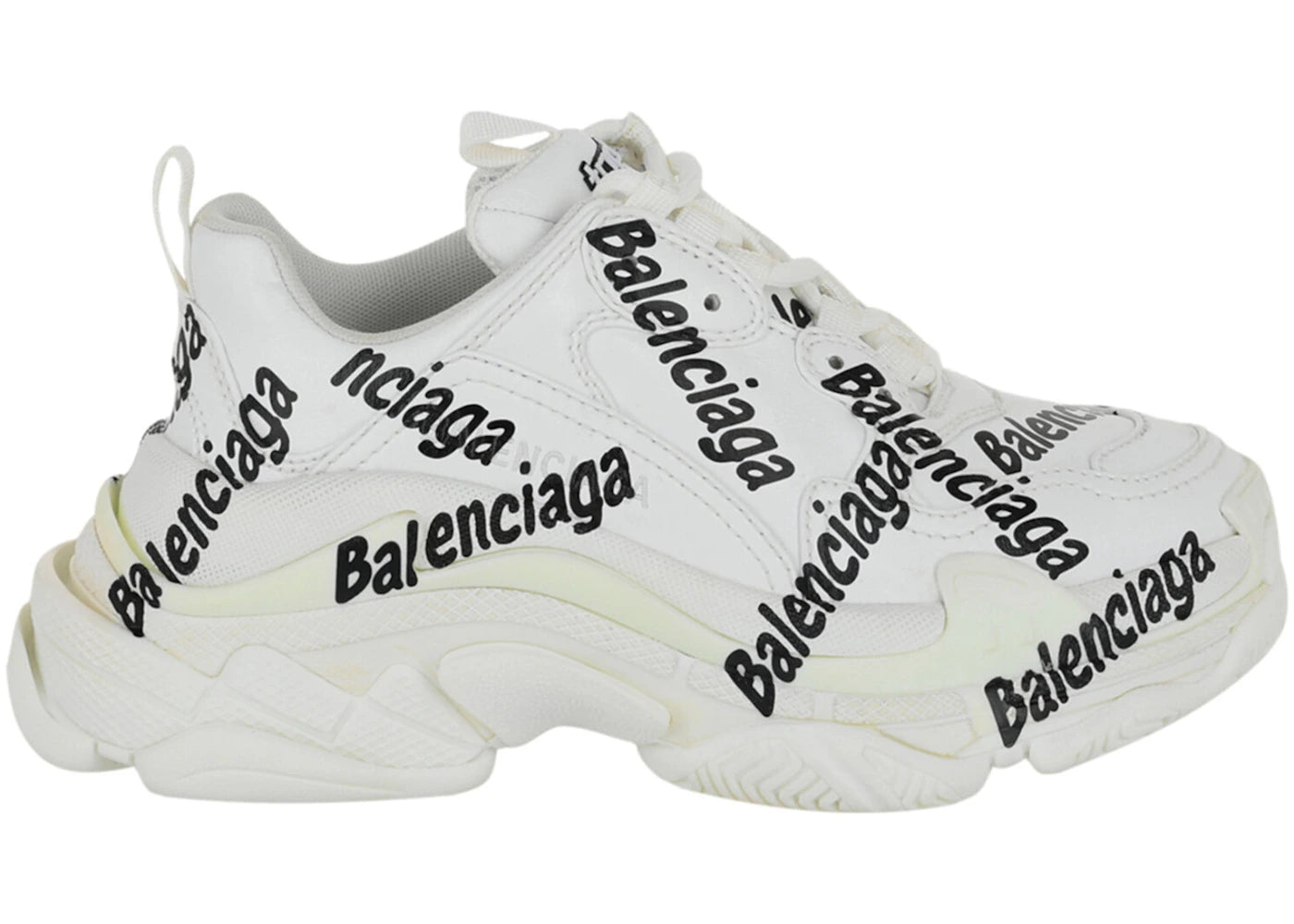Balenciaga Triple S Allover Logo White Black (Women'S)
