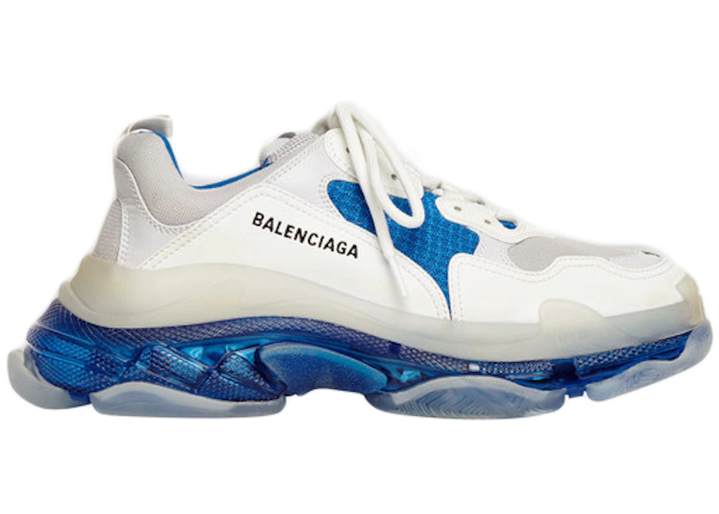 balenciaga triple s clear sole blue (women's)