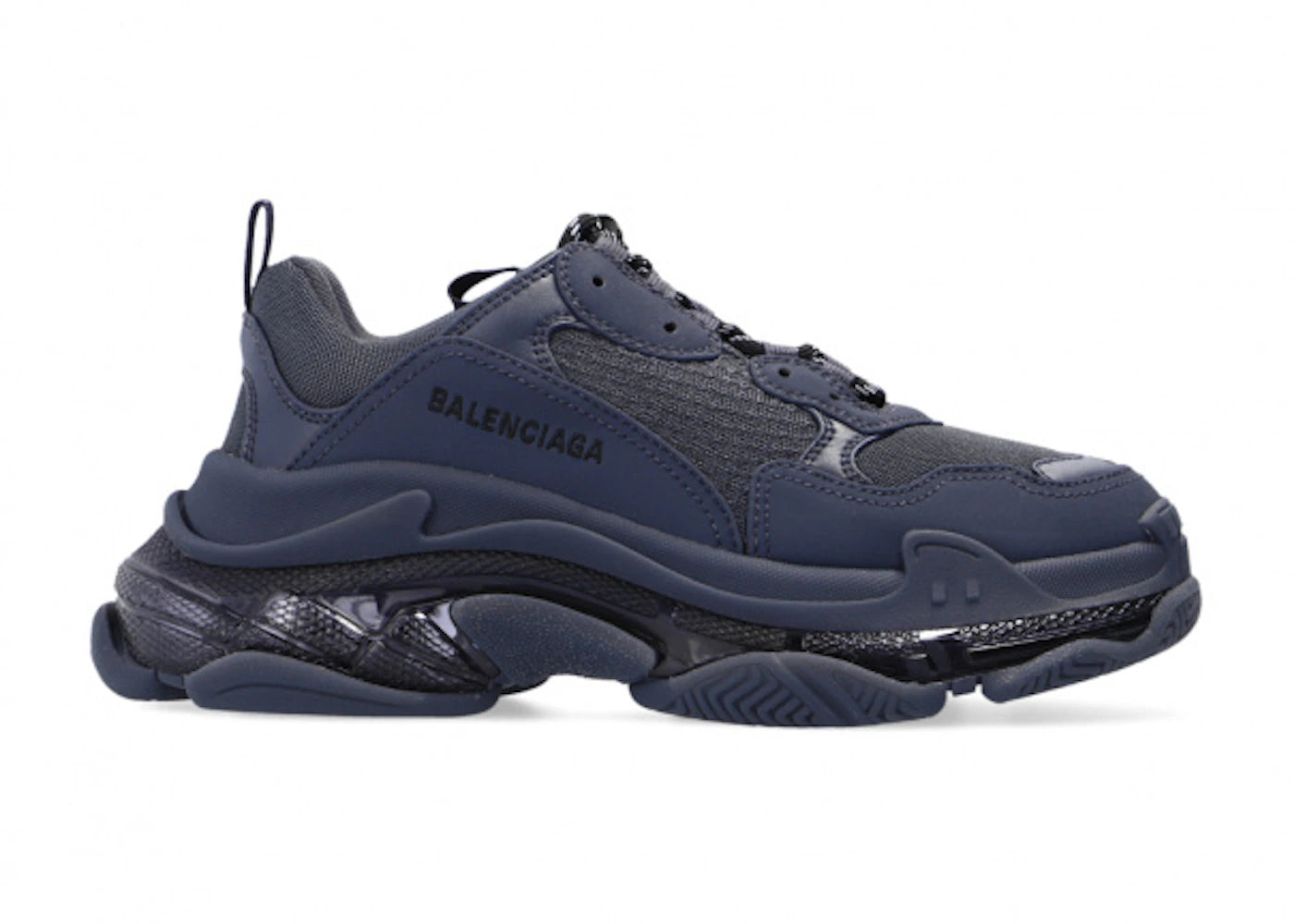 balenciaga triple s clear sole deep blue (women's)