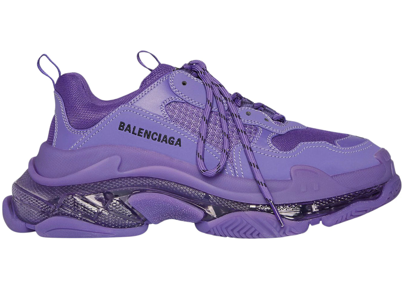 balenciaga triple s clear sole deep purple (women's)