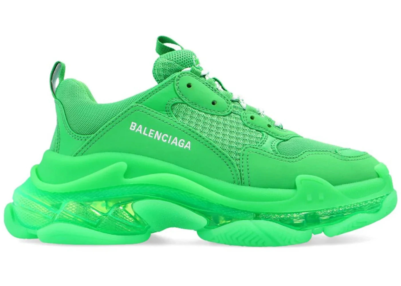 Balenciaga Triple S Clear Sole Fluo Green (Women'S)