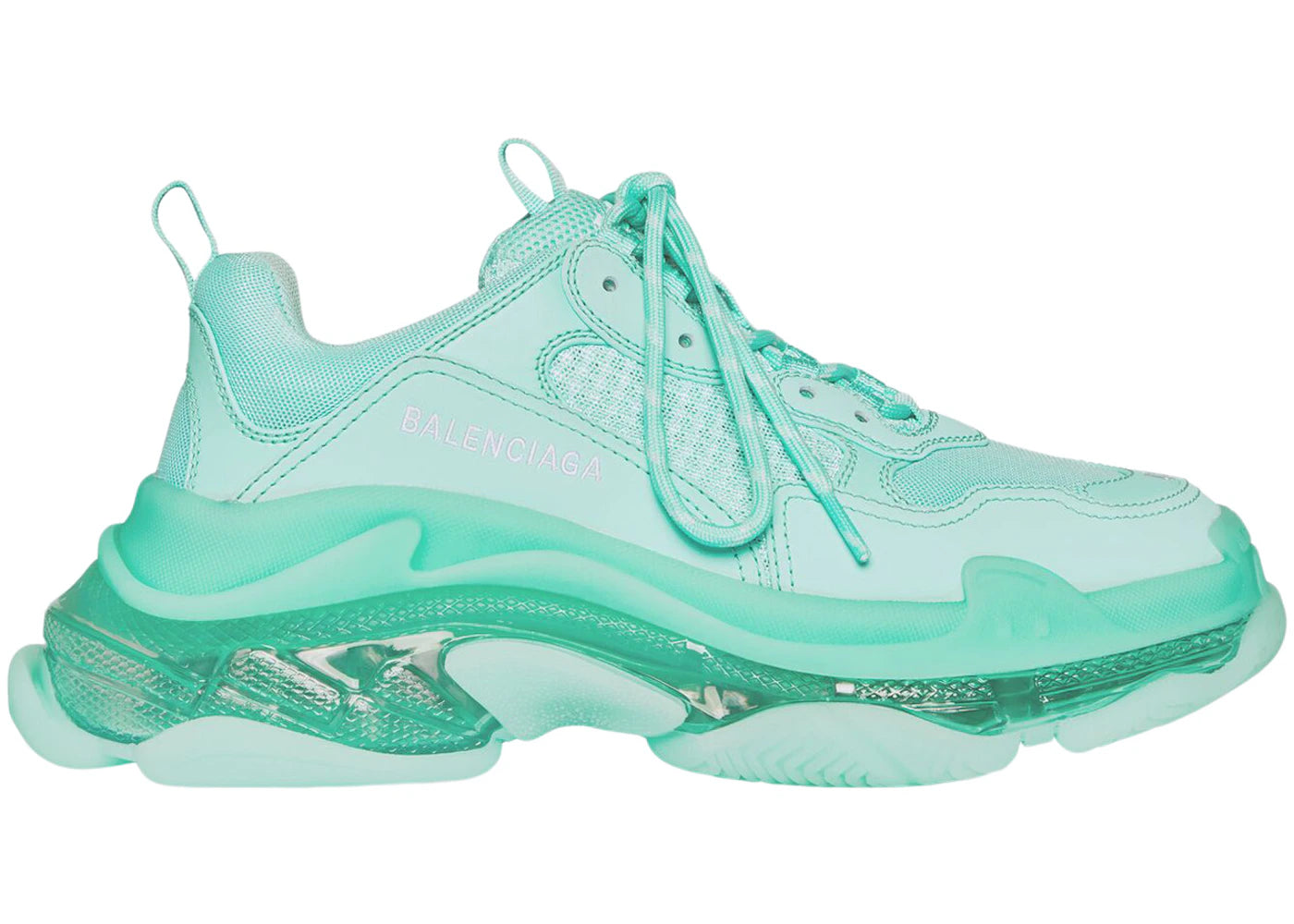 balenciaga triple s clear sole green (women's)