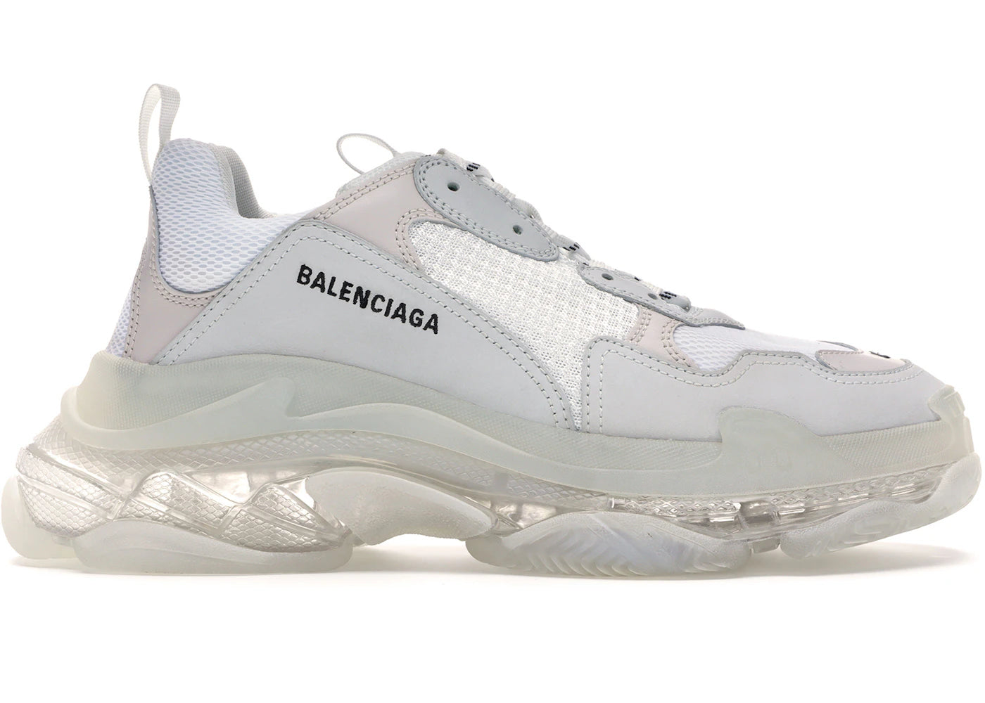 balenciaga triple s clear sole white