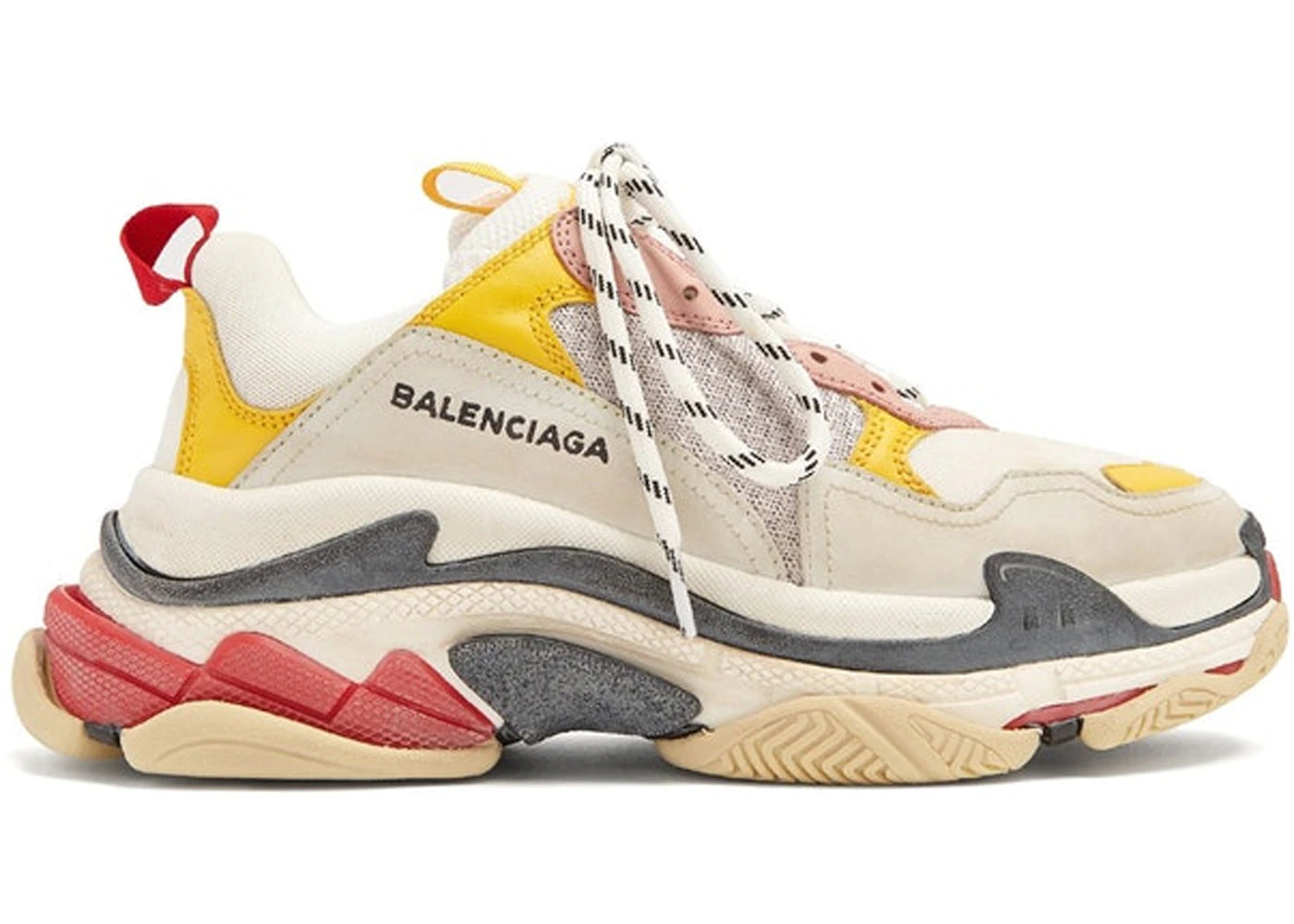 balenciaga triple s cream yellow red (women's)