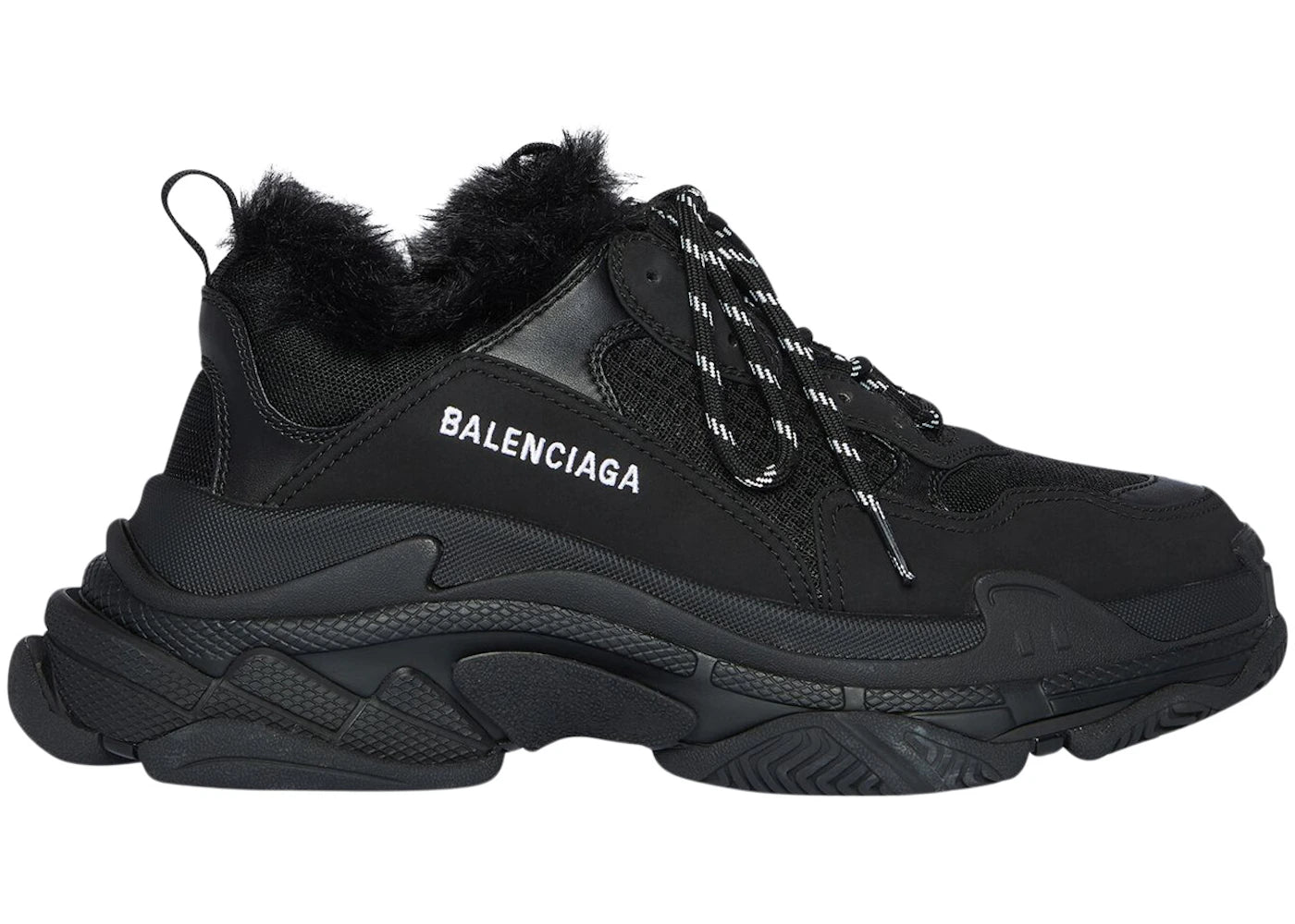 Balenciaga Triple S Fake Fur Black (Women'S)