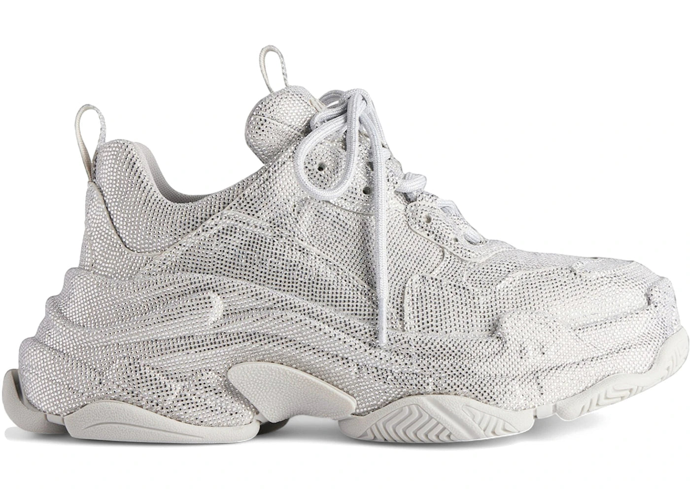 Balenciaga Triple S Light Grey Rhinestones (Women'S)
