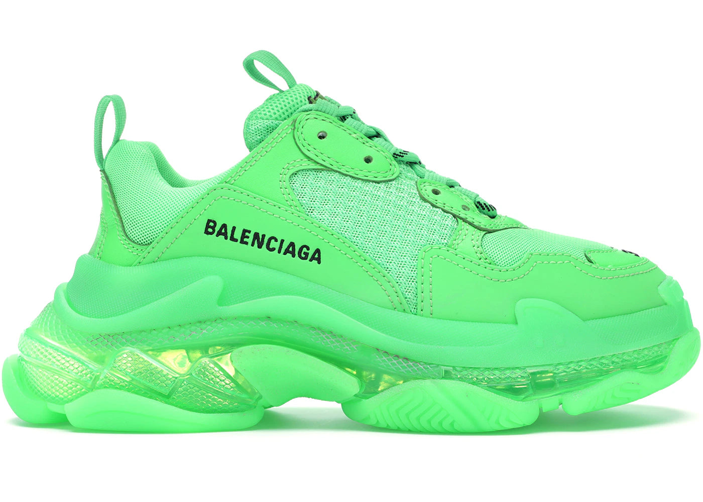 Balenciaga Triple S Neon Green Clear Sole (Women'S)