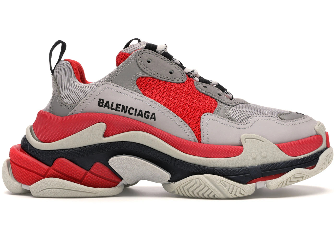 balenciaga triple s red grey (women's)