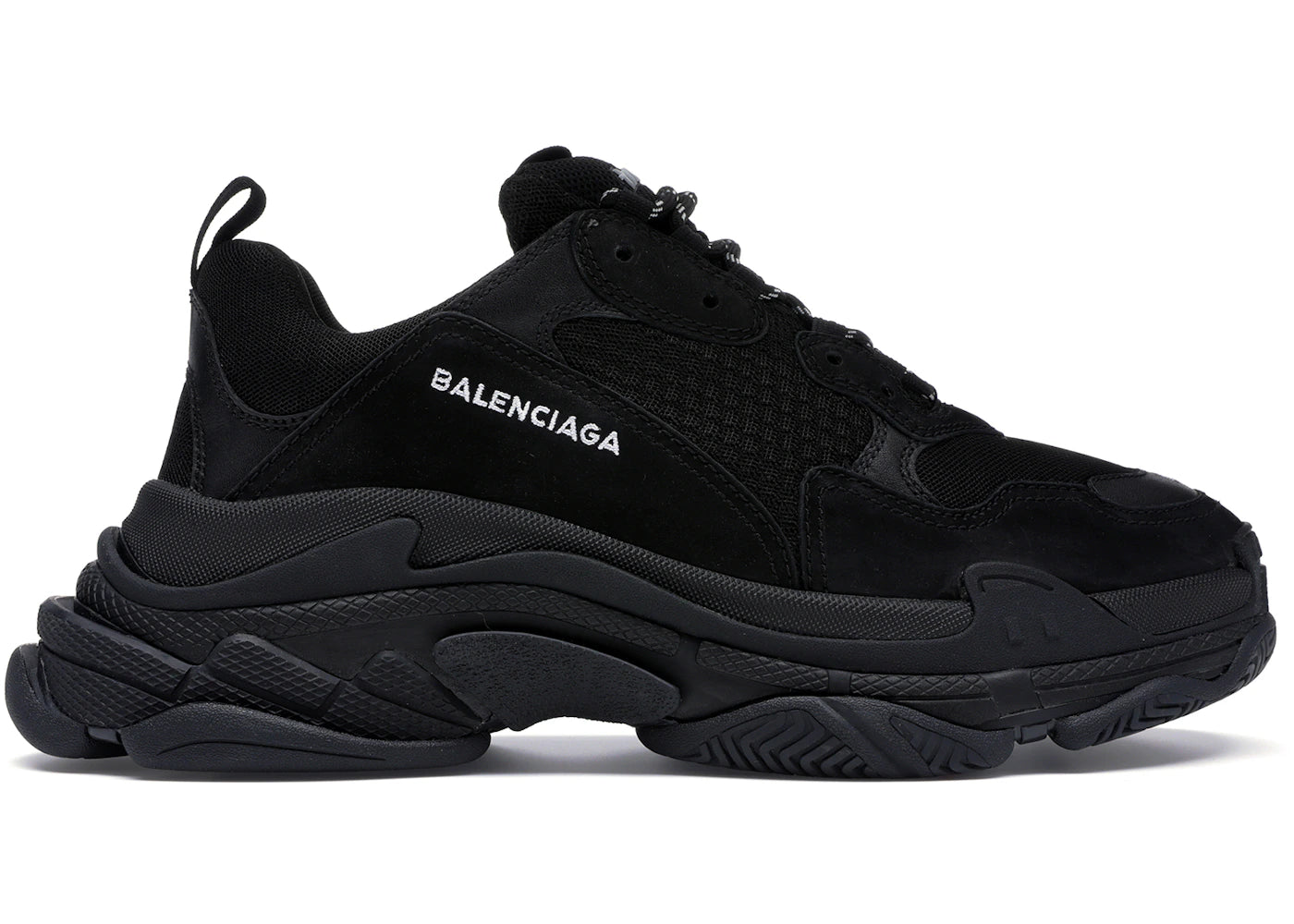 balenciaga triple s triple black (2018) reissue nondistressed (women's)