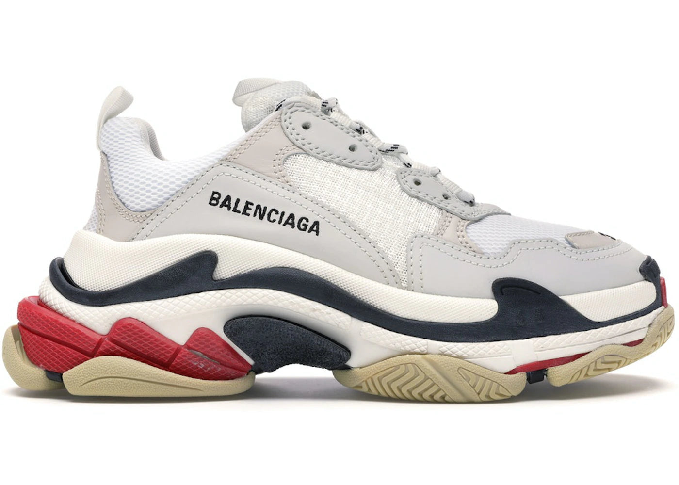 balenciaga triple s white red (women's)