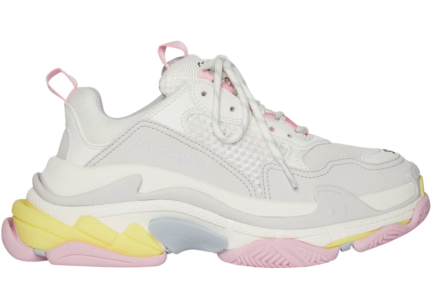 balenciaga triple s white yellow (women's)