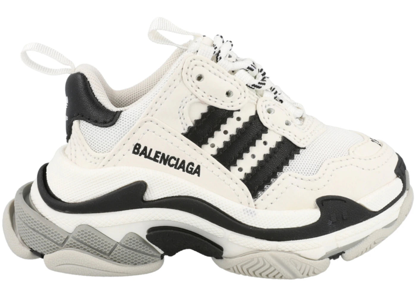 balenciaga x adidas triple s sneaker white black (kid's)