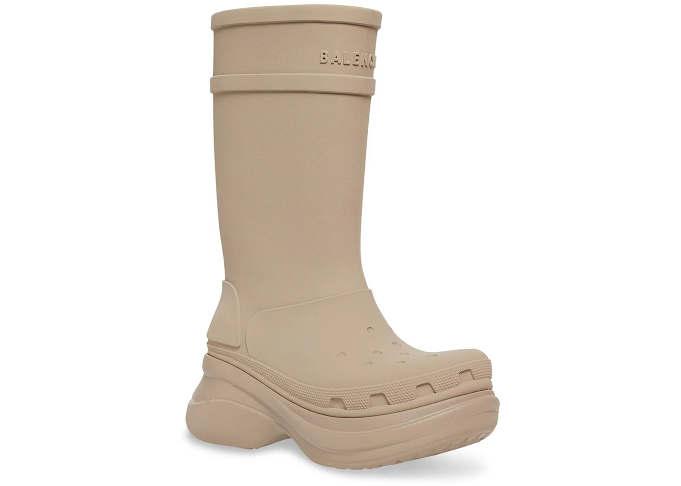 Balenciaga X Crocs Boot Beige Rubber Womens