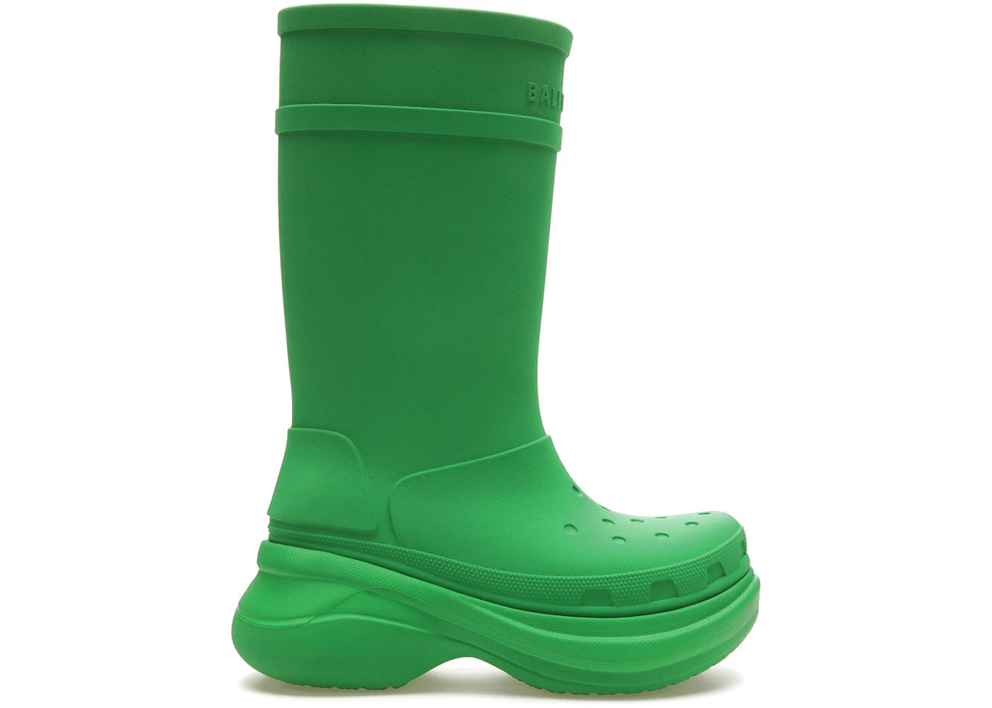 balenciaga x crocs boot bright green