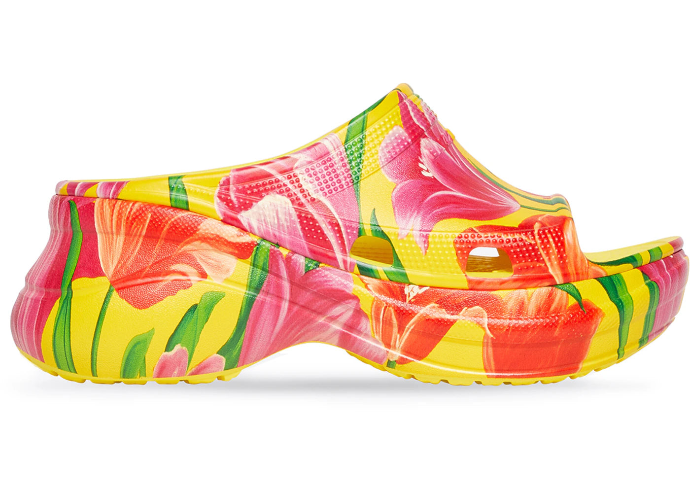balenciaga x crocs pool slide sandals tulip print multi (women's)