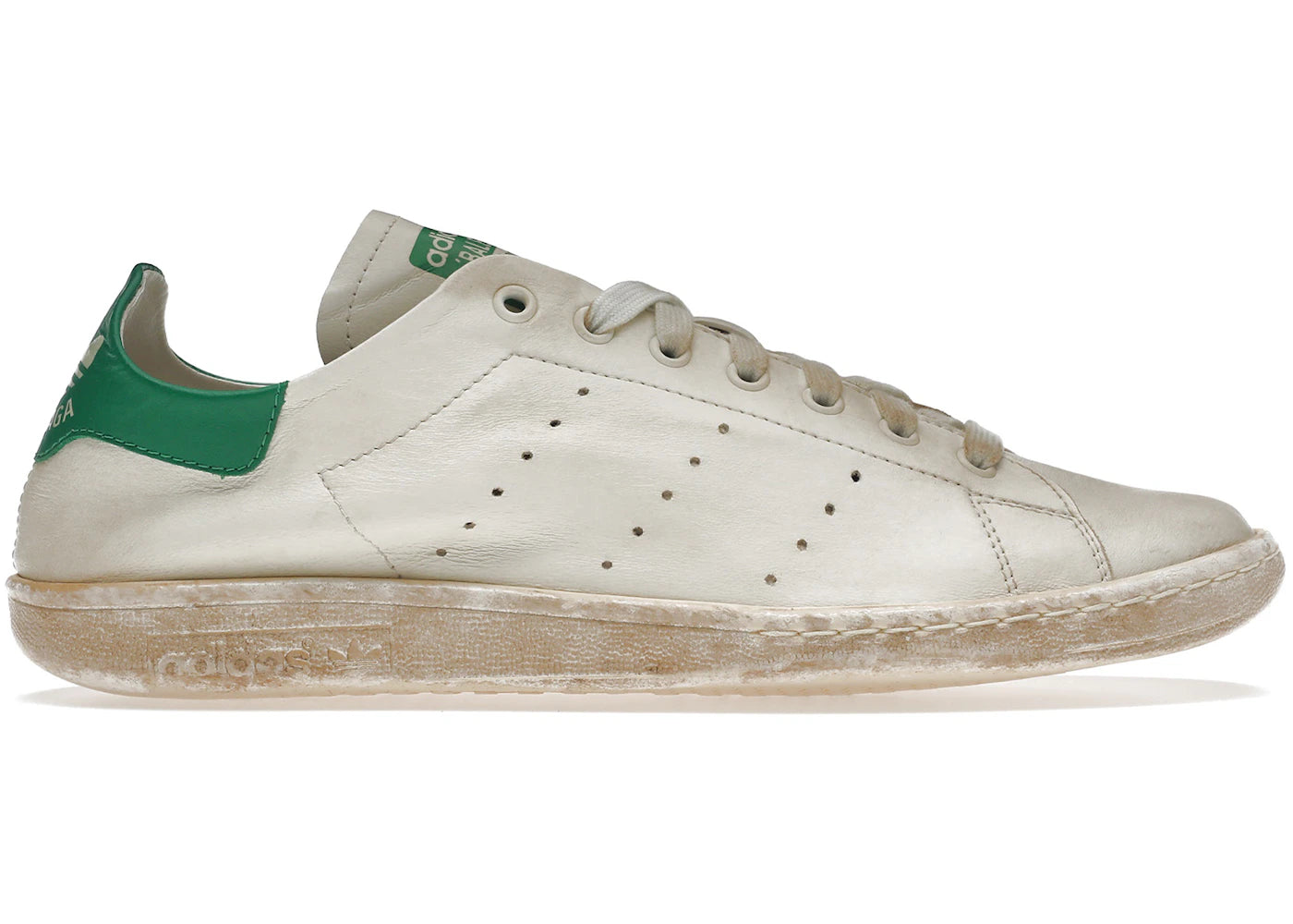 balenciaga x adidas stan smith worn-out white green