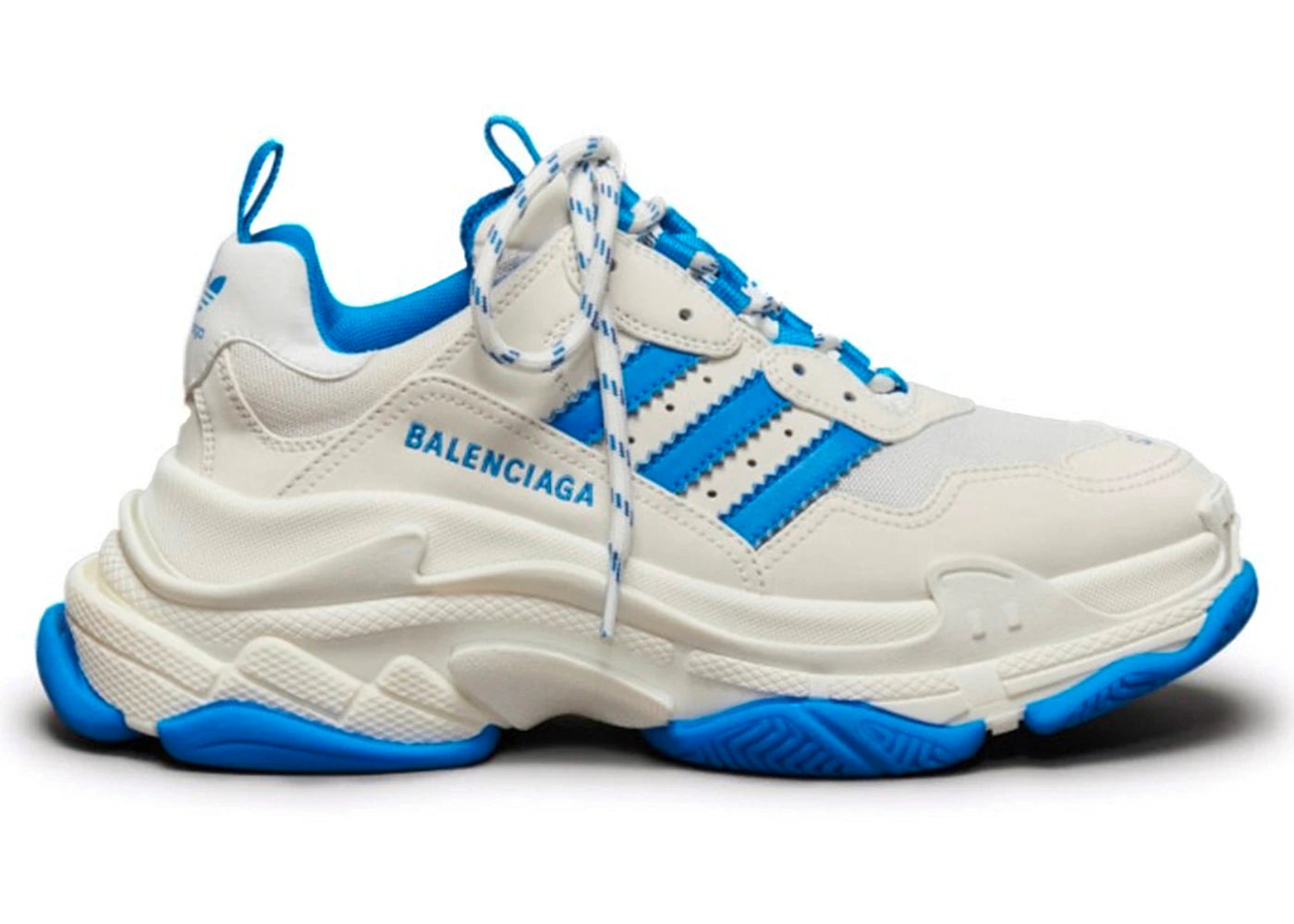 Balenciaga X Adidas Triple S White Blue