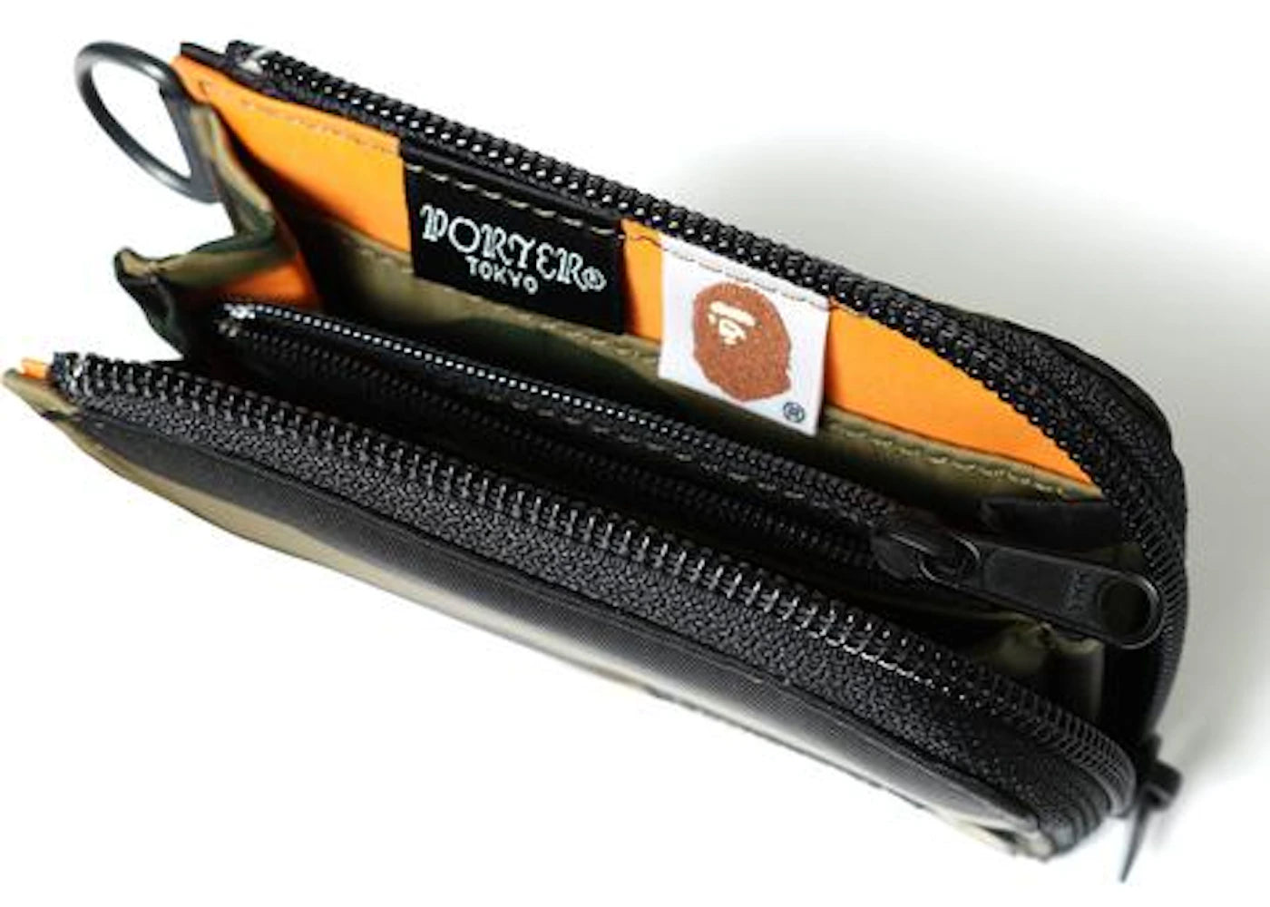 bape x porter 1st camo mini wallet green