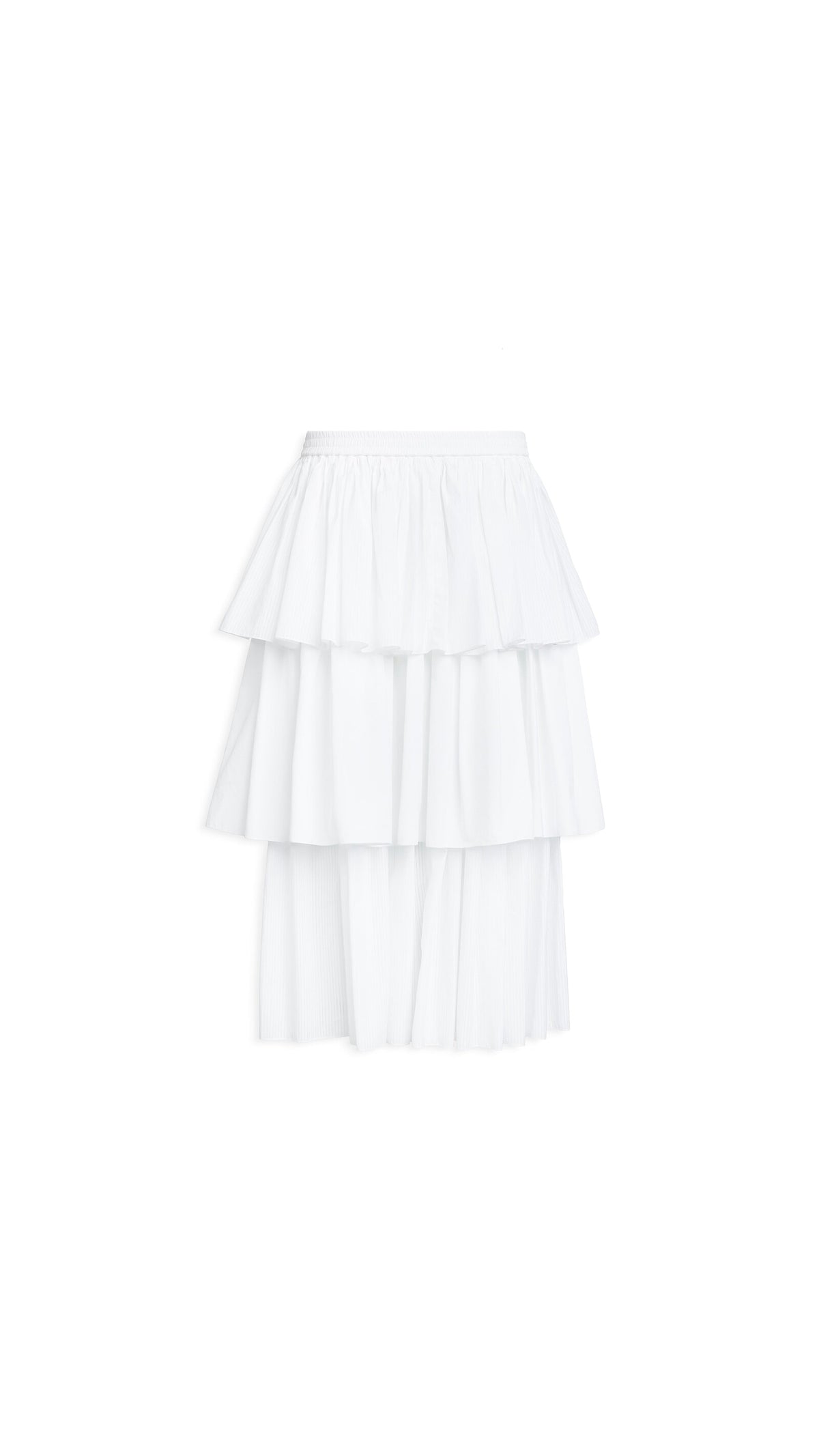 Alaïa Openwork Cotton Ruffle Skirt