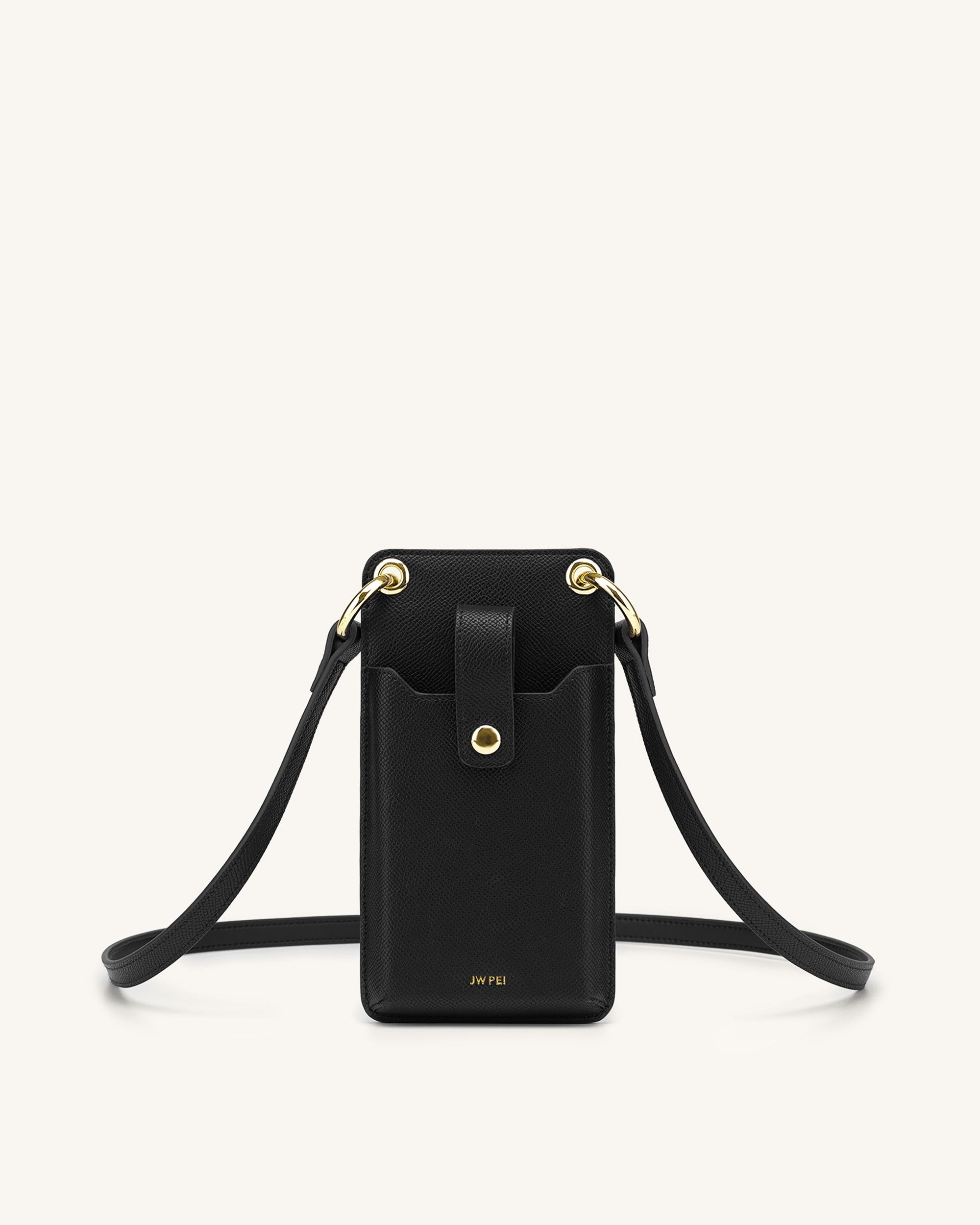 Jw Pei Quinn Phone Bag Black Grained Vegan Leather