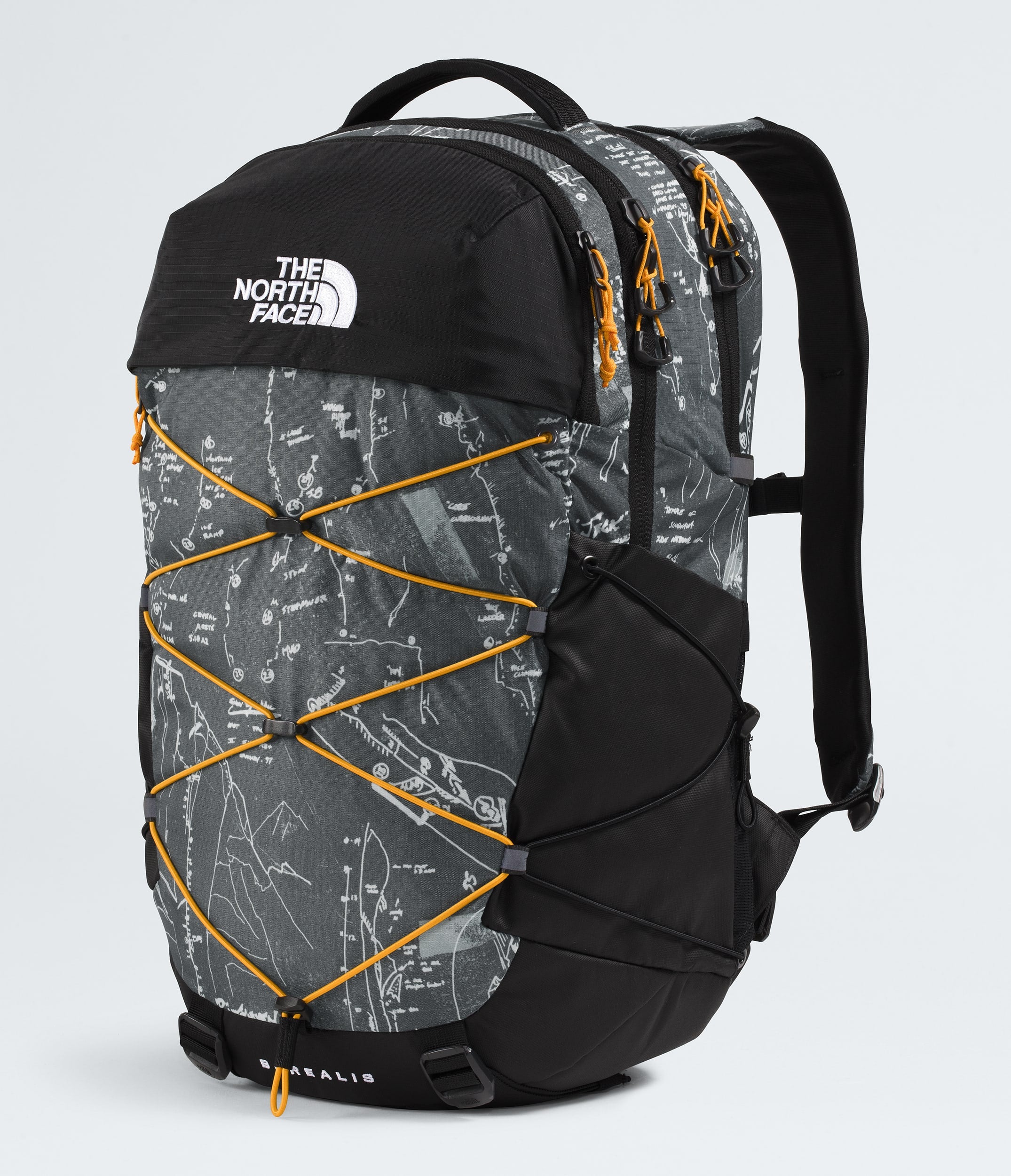 The North Face Borealis Backpack Anthracite Grey Conrad Topos Print-Summit Gold