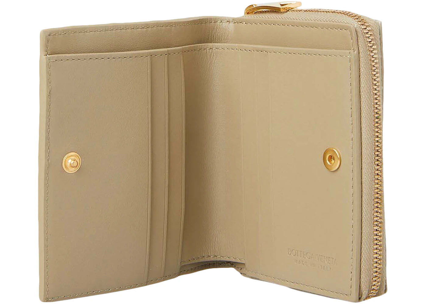 Bottega Veneta Bi-Fold Intrecciato Wallet Taupe