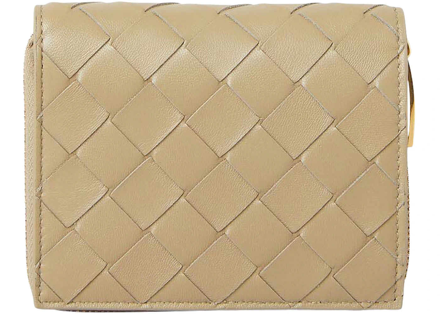 Bottega Veneta Bi-Fold Intrecciato Wallet Taupe