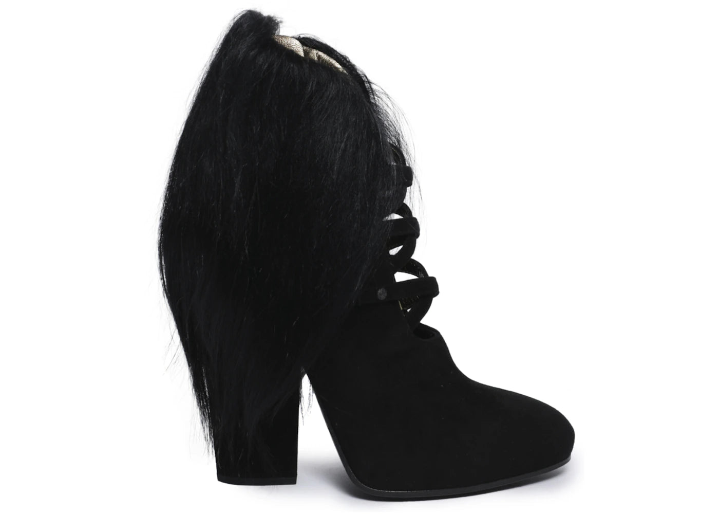 bottega veneta fur heels black (women's)