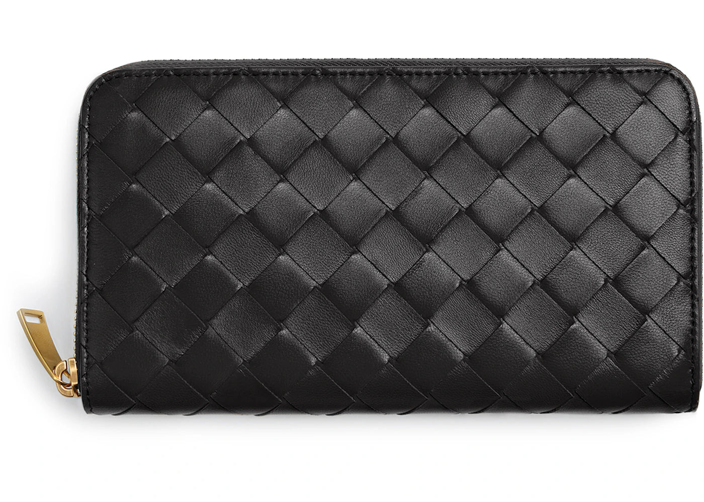 Bottega Veneta Zip Around Wallet Intrecciato Nero